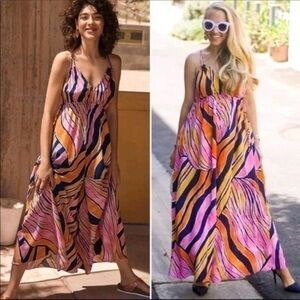 Anthropologie Maeve Finely Colorful spring summer Jumpsuit